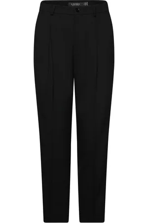 Ralph Lauren Satin-Stripe Wool Crepe Straight Pant