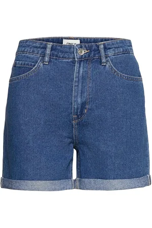 ONLY Onlvega Hw Mom Dnm Shorts Noos Blue