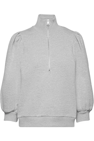Gestuz Nankitagz Ss Zipper Sweatshirt Grey