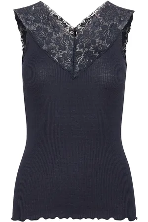 Rosemunde Silk Top Regular W/ Lace Blue