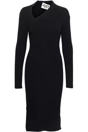 Just Female Naiset Neulemekot - Era Knit Dress Black