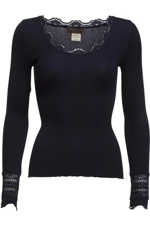 Rosemunde Rwbenita Ls O-Neck Lace T-Shirt Black