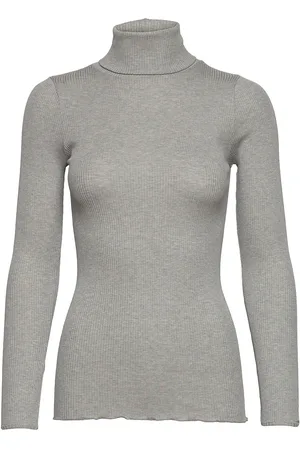 Rosemunde Silk T-Shirt W/ Roller Neck Grey