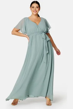 Goddiva Flutter Sleeve Chiffon Maxi Curve Dress 46 (UK18)