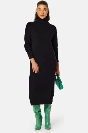 VILA Rill Roll Neck L/S Midi Dress S