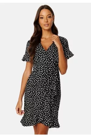 VERO MODA Henna Dot 3/4 Wrap Dress XS