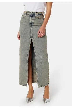 Calvin Klein Front Split Maxi Denim Skirt 27