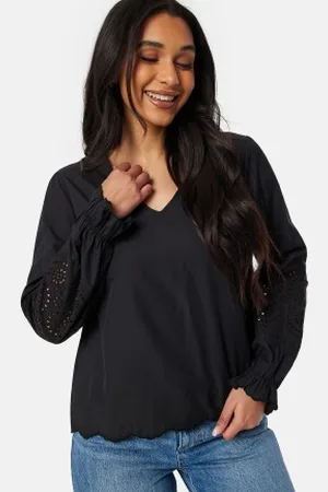 Pieces® Pcjabby LS V-Neck top S