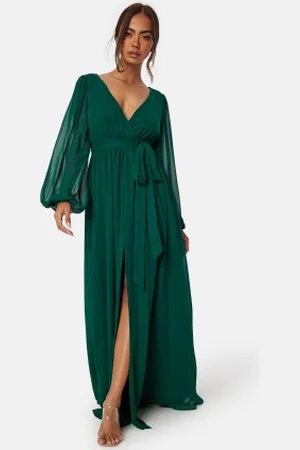Goddiva Long Sleeve Chiffon Dress XXS (UK6)