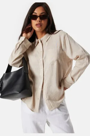 ONLY Tokyo Linen Blend Shirt Moonbeam XS