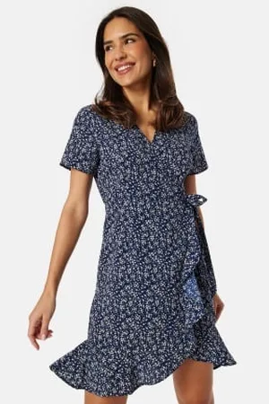 BUBBLEROOM Flounce Short Wrap Dress XL