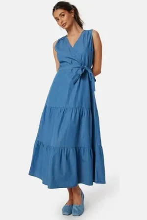 BUBBLEROOM Denim Flounce Dress 34