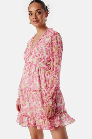 VERO MODA Vmsmilla LS frill short dress M