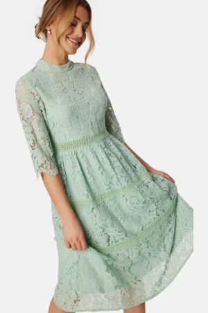Happy Holly High Neck Lace Dress 36