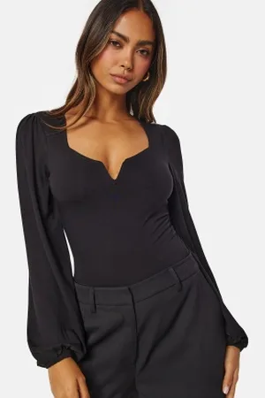 BUBBLEROOM Square V-neck Long Sleeve Puff Top XL