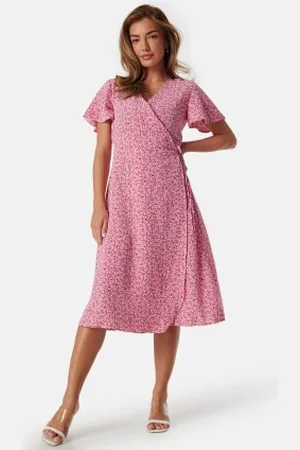 VILA Vilovie S/S Wrap Midi Dress 34