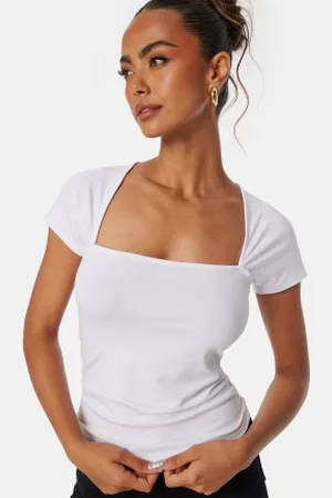 BUBBLEROOM Square Neck Short Sleeve Top XS