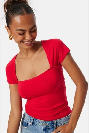 BUBBLEROOM Square Neck Short Sleeve Top XS