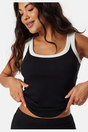 BUBBLEROOM Contrast Rib Tank Top S