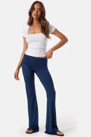 BUBBLEROOM Fold Over Flared Trousers XL