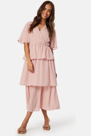Happy Holly Butterfly Sleeve Flounce Dress 32/34