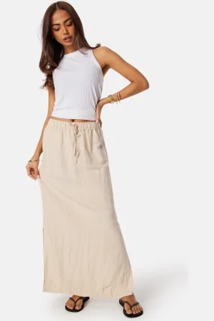 BUBBLEROOM Linen Blend Maxi Skirt M
