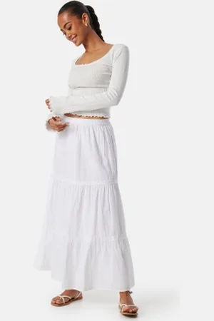 BUBBLEROOM Cotton Maxi Flounce Skirt XL