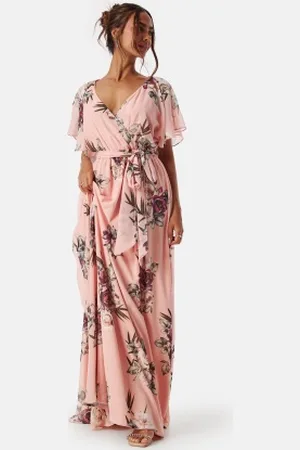 Goddiva Flutter Floral Maxi Dress L (UK14)
