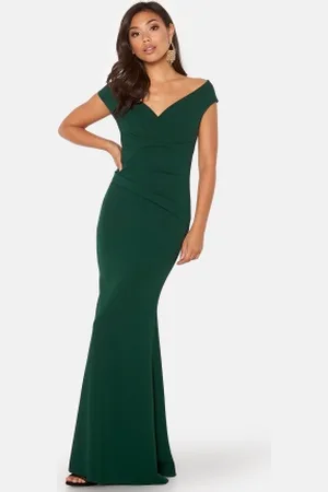 Goddiva Bardot Pleat Maxi Dress XL (UK16)