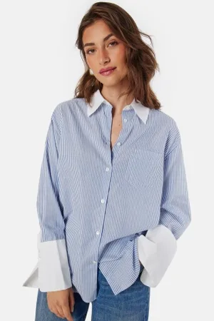 GANT Contrast Collar Striped Shirt Rich Blue 38