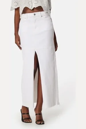 BUBBLEROOM Denim Slit Midi Skirt 38