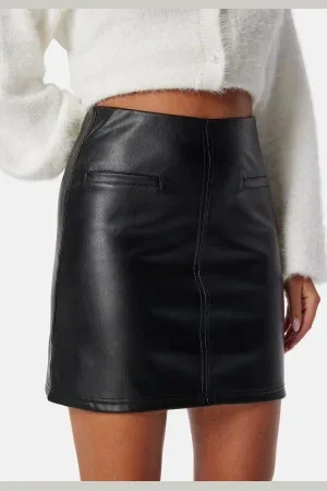 BUBBLEROOM Short PU Skirt Black XS