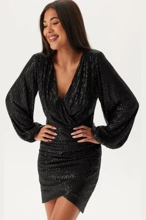 BUBBLEROOM Sequin Wrap Dress L
