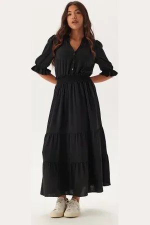 Happy Holly Frill Neck Tiered Maxi Dress 36/38