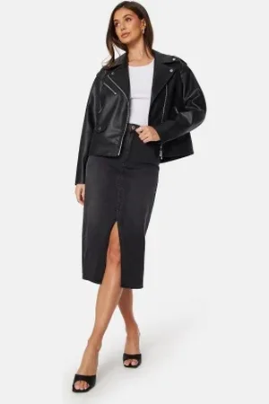 VERO MODA Vmveri High Rise calf denim skirt Black S