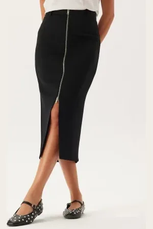 BUBBLEROOM Zip Midi Skirt M
