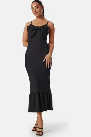 BUBBLEROOM Bow Strap Midi Dress XS