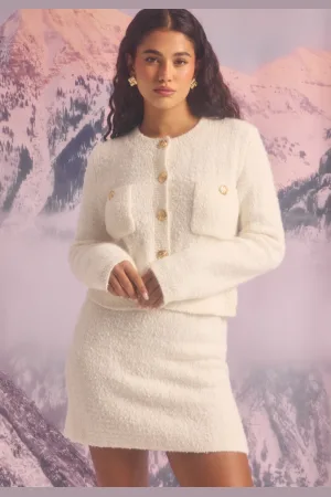 BUBBLEROOM Short Knitted Skirt Offwhite M