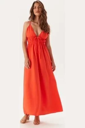 BUBBLEROOM Tie Strap Maxi Dress XS