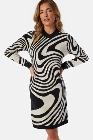 Object Ray L/S Knit Dress AOP XS