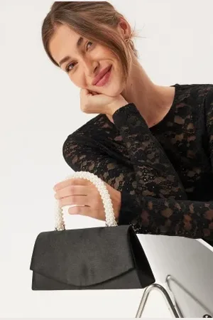 BUBBLEROOM Pearl Handle Small Bag Black Onesize