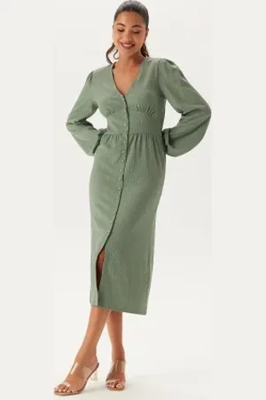 BUBBLEROOM Structure Button Midi Dress XS