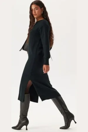 VERO MODA Vmlefile Ls Boatneck Calf Dress XS