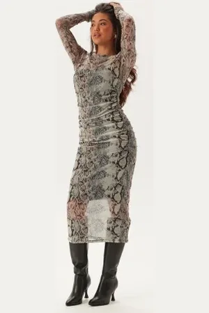 BUBBLEROOM Mesh Midi Dress XS