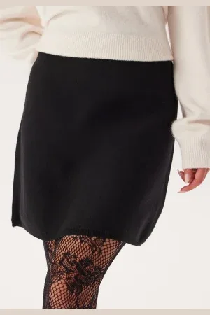 SELECTED Slfkamma Hw Short Knit Skirt Black M