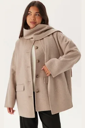 SELECTED Slfpam Handmade Scarf Jacket Sandshell 40