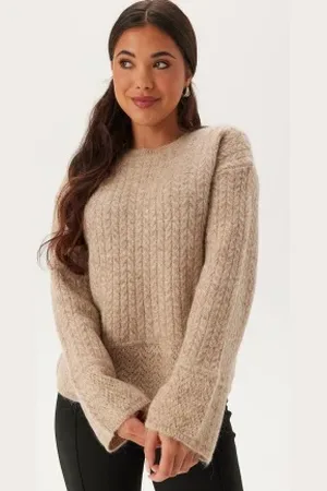 SELECTED Slfalva Structure Ls Knit O-neck L
