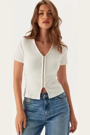 BUBBLEROOM Short Sleeve Collar Top XS