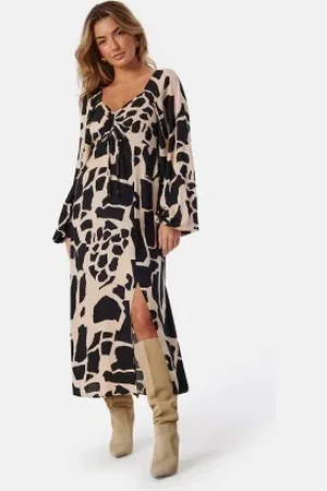 BUBBLEROOM Puff Sleeve Midi Dress XS