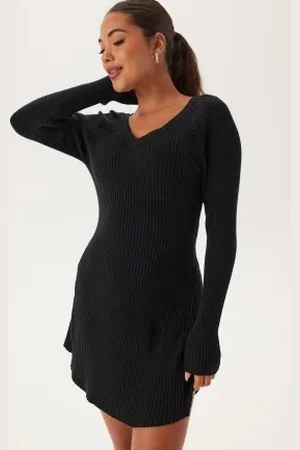 Pieces® Pcprista Ls V-neck Knit Dress L